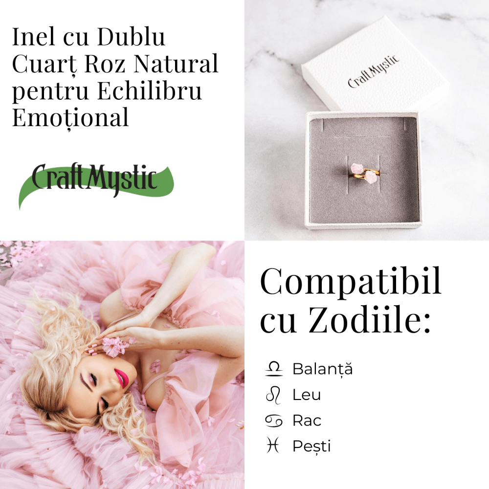 Inelul iubirii – Dublu Cuart roz natural pentru armonie si echilibru emotional [5]