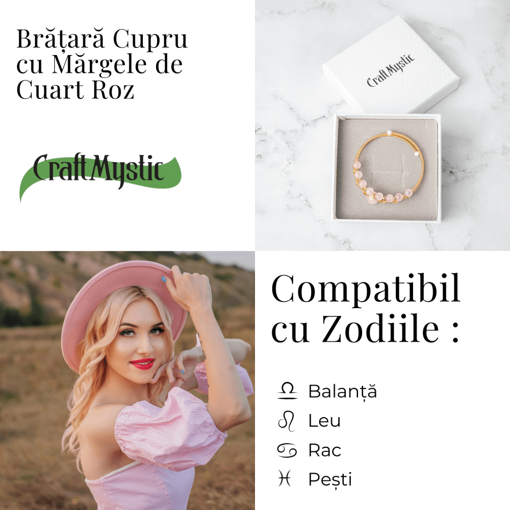 Iubire si Armonie – Bratara din Cuart Roz Natural [4]