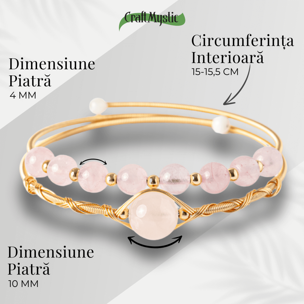 Iubire si Armonie – Bratara din Cuart Roz Natural [5]