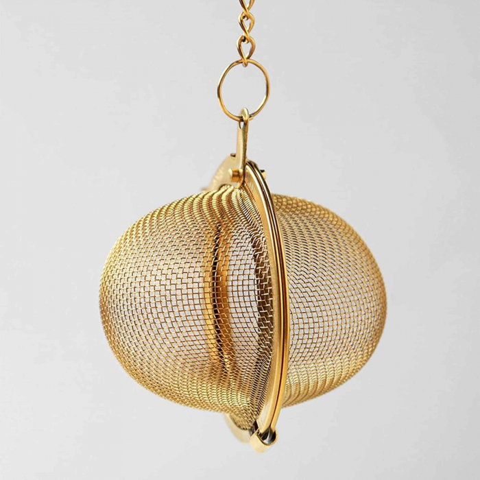 Infuzor ceai din otel inox cu piatra semipretioasa Ametist de 2 cm - Cristale vindecatoare tematica feng shui [5]