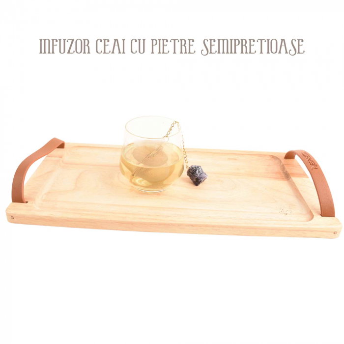 Infuzor ceai din otel inox cu piatra semipretioasa Ametist de 2 cm - Cristale vindecatoare tematica feng shui [3]