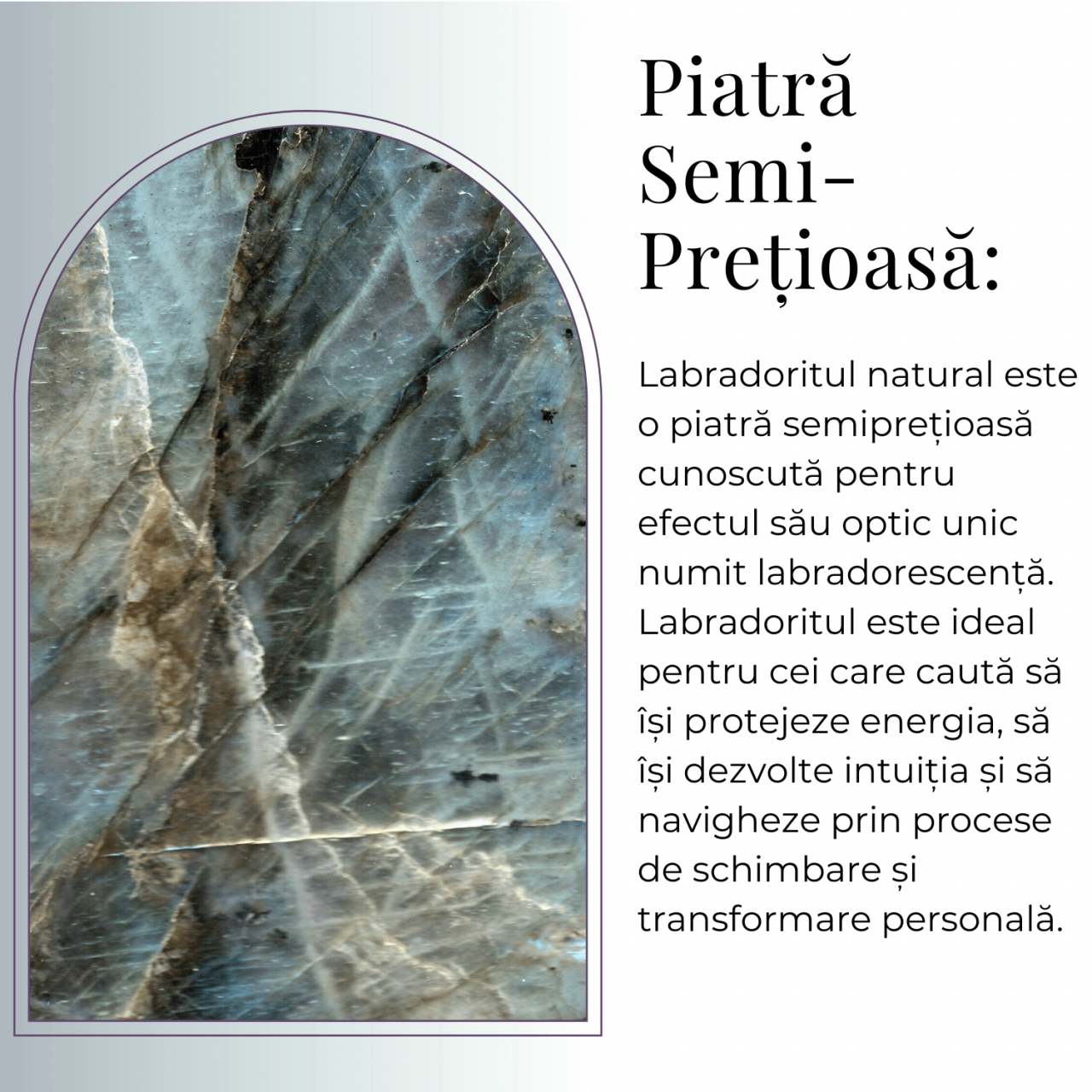 Figurina Inger 55mm din Labradorit Sculptat Manual - Protectie si Liniste [7]