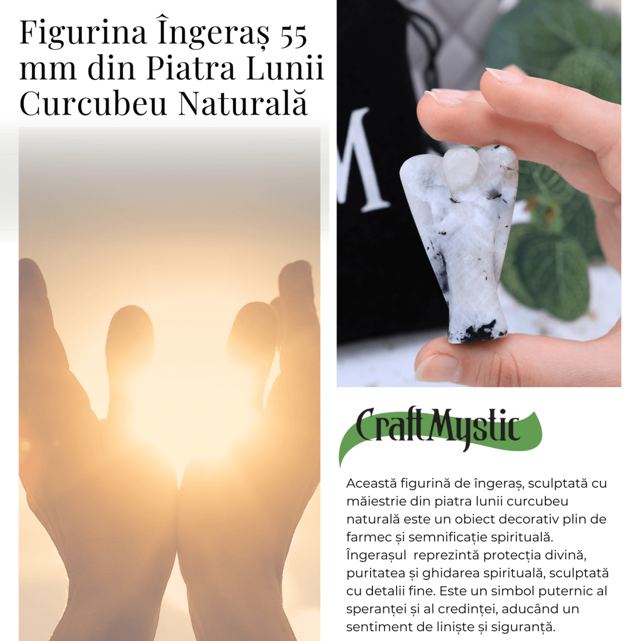 Figurina Inger 55mm din Piatra Lunii Curcubeu - Liniste si Armonie [7]