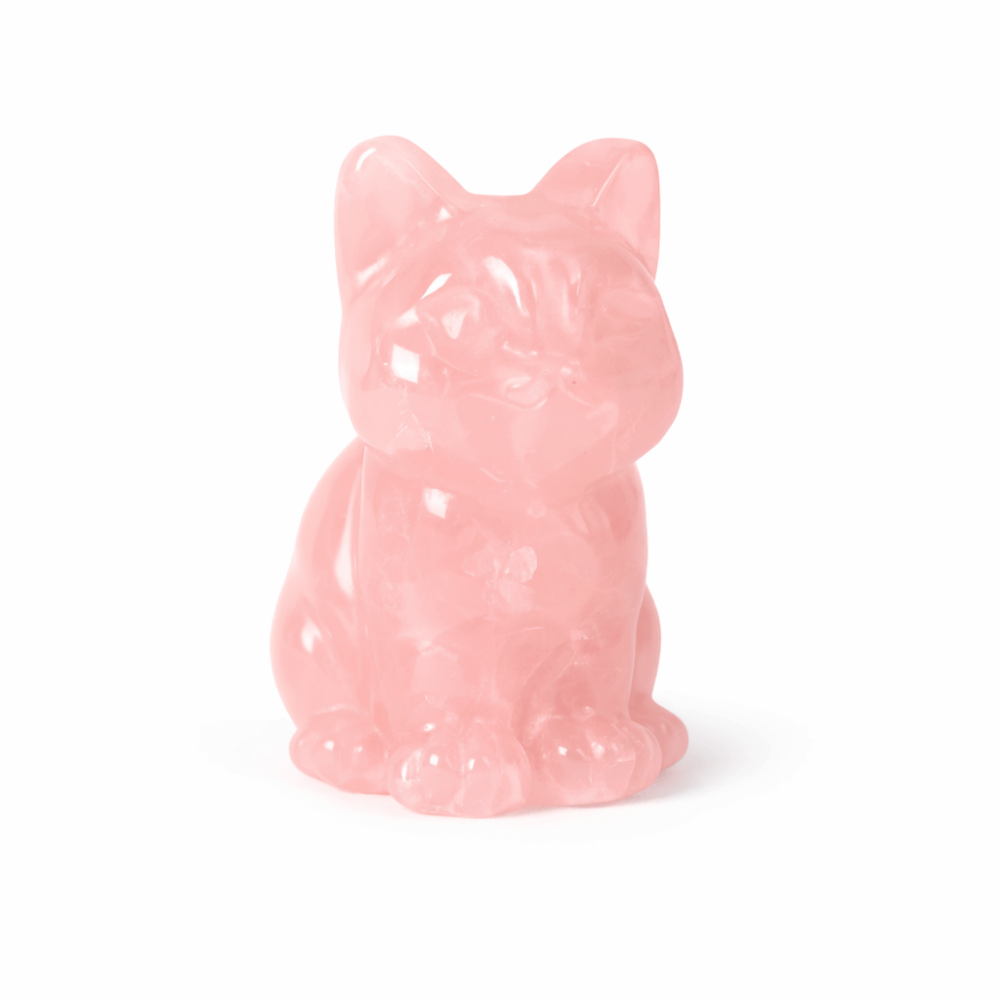 Figurina Pisica din Cuart Roz – Simbol al Iubirii, Blandetii si Vindecarii Emotionale [1]