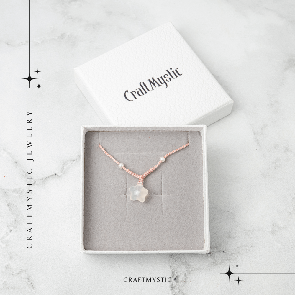 Pace si Armonie – Colier Stea din Agat Alb Natural [7]