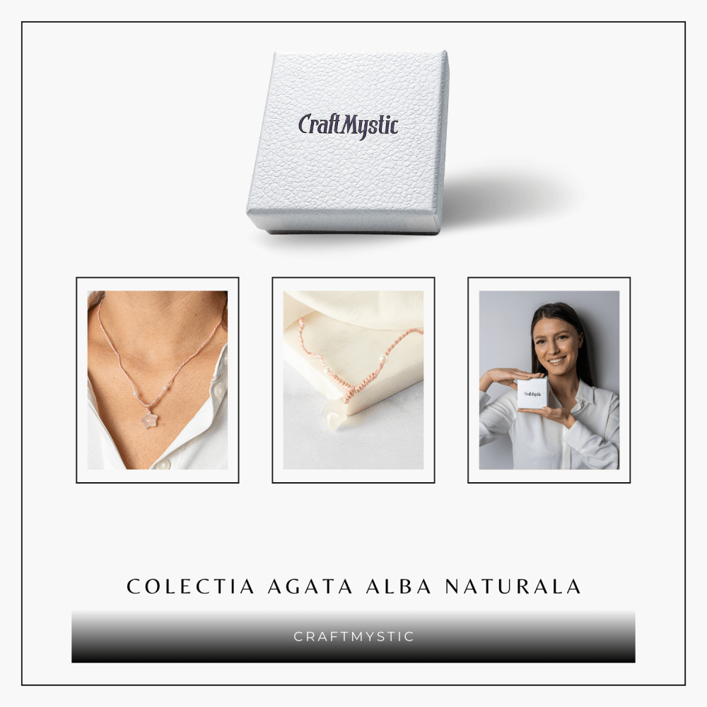 Pace si Armonie – Colier Stea din Agat Alb Natural [8]