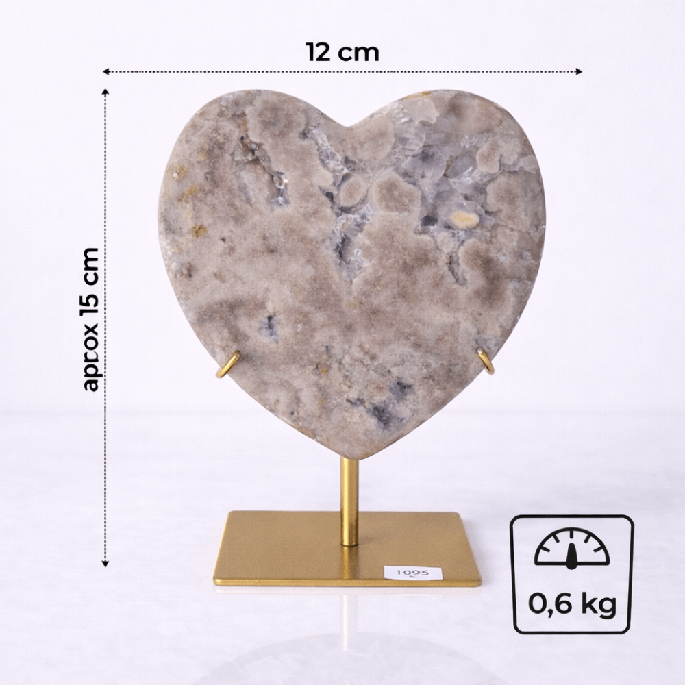 Geoda Inima din Agat cu Ametist Roz - obiect decorativ cu simbolistica blanda 0.6 kg [2]