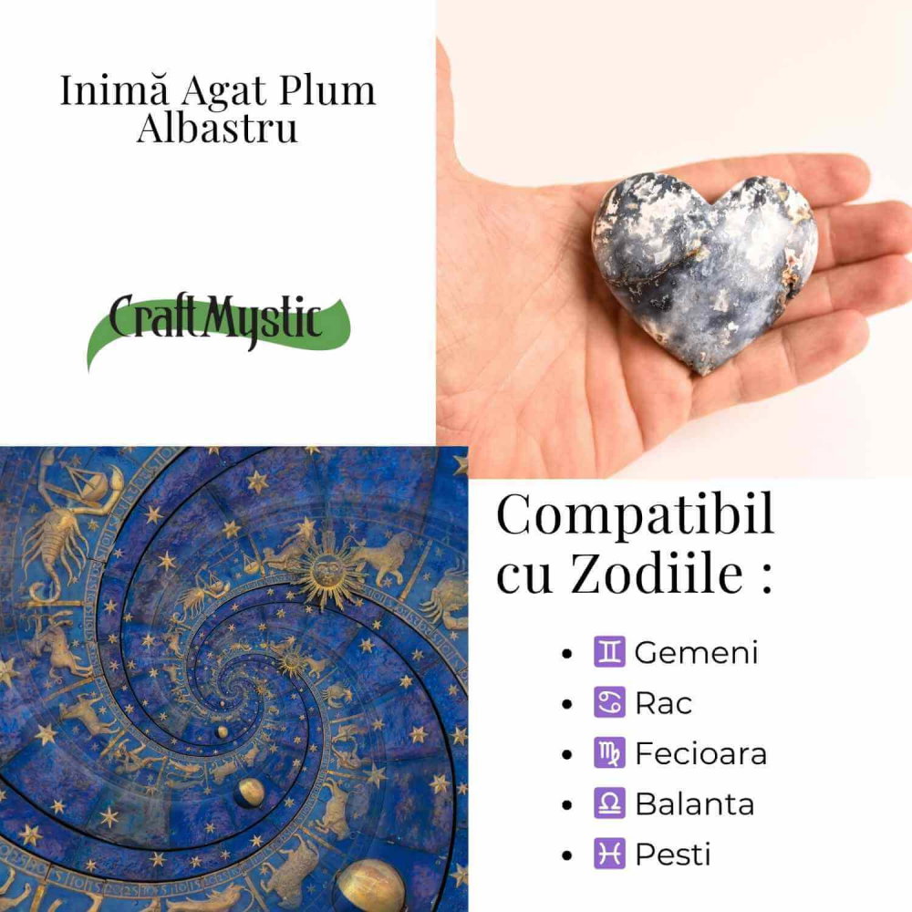 Inima din Agat Blue Plume – Vindecare si pace in palma ta [4]