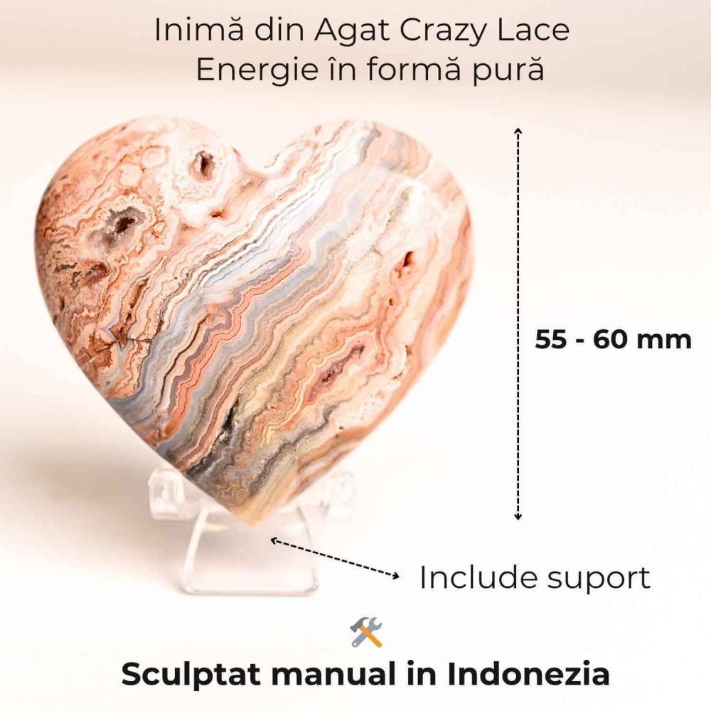 Inima din Crazy Lace Agat – Energie, Echilibru si Vitalitate [2]