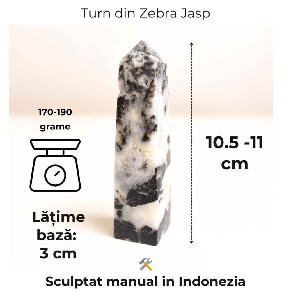 Turn din Jasp Zebra cu Druzy – Echilibru intre lumina si umbra [2]