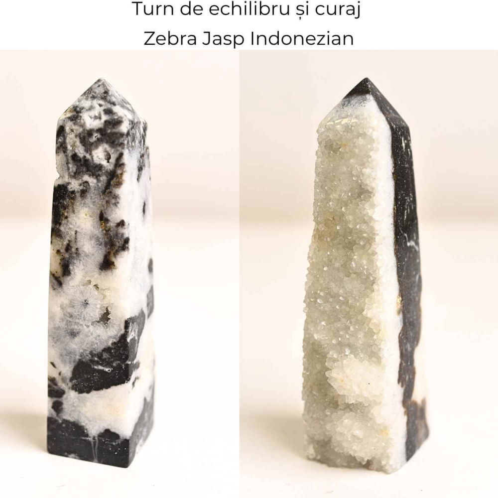 Turn din Jasp Zebra cu Druzy – Echilibru intre lumina si umbra [4]