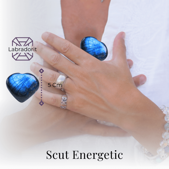 Inimioara 50-55 mm din piatra naturala Labradorit - Protectie si Creativitate [4]