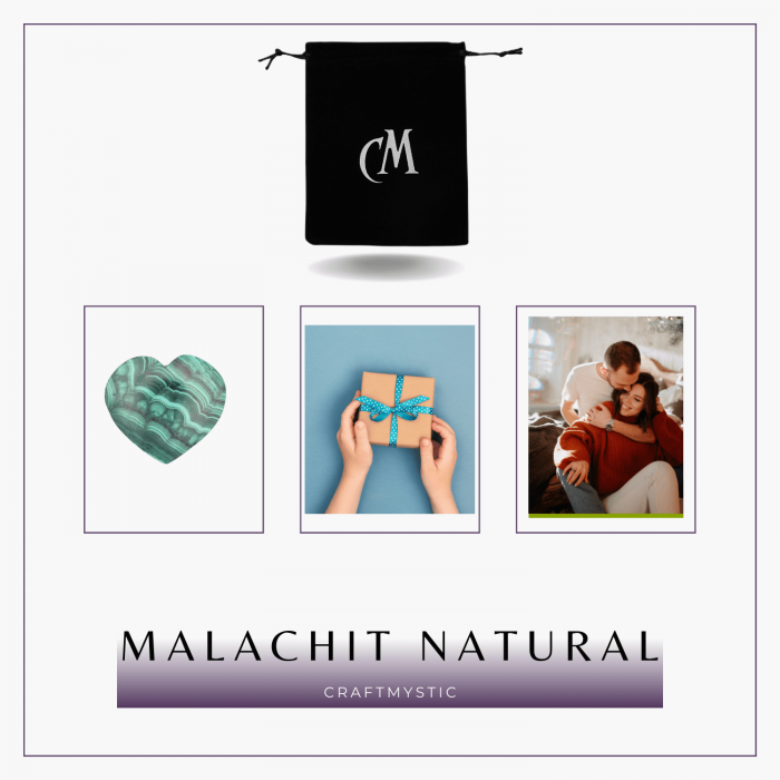 Inima de Malachit Natural 40mm - Puterea Vindecătoare la Îndemâna Ta [9]