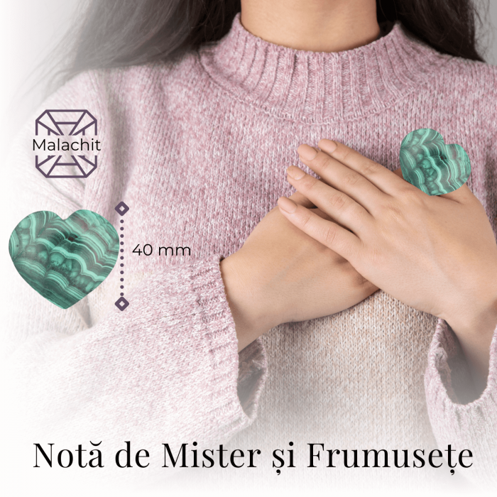 Inima de Malachit Natural 40mm - Puterea Vindecătoare la Îndemâna Ta [2]