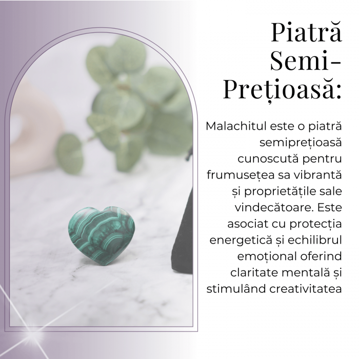 Inima de Malachit Natural 40mm - Puterea Vindecătoare la Îndemâna Ta [7]