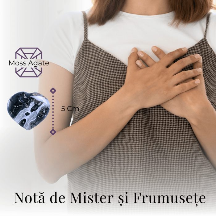 Inimioara din Agat Muschi 50-55mm - Armonie si Vindecare [7]