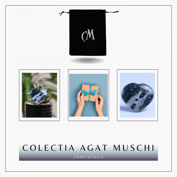 Inimioara din Agat Muschi 50-55mm - Armonie si Vindecare [6]