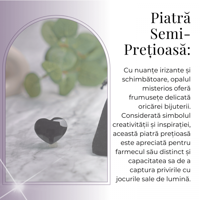 Inimioara Decorativa 30 mm din Obsidian Negru Fatetat Mexican [8]