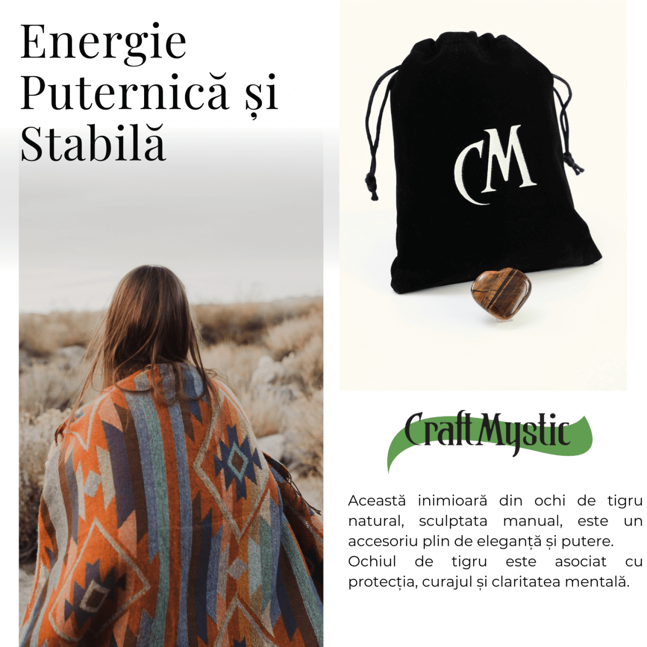 Inima Sculptata Manual de 30mm din Ochi de Tigru - Protectie si Curaj [8]