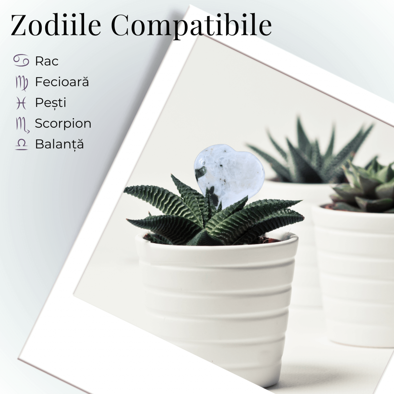 Inima Sculptata Manual din Piatra Lunii Curcubeu - Armonie si Liniste [6]