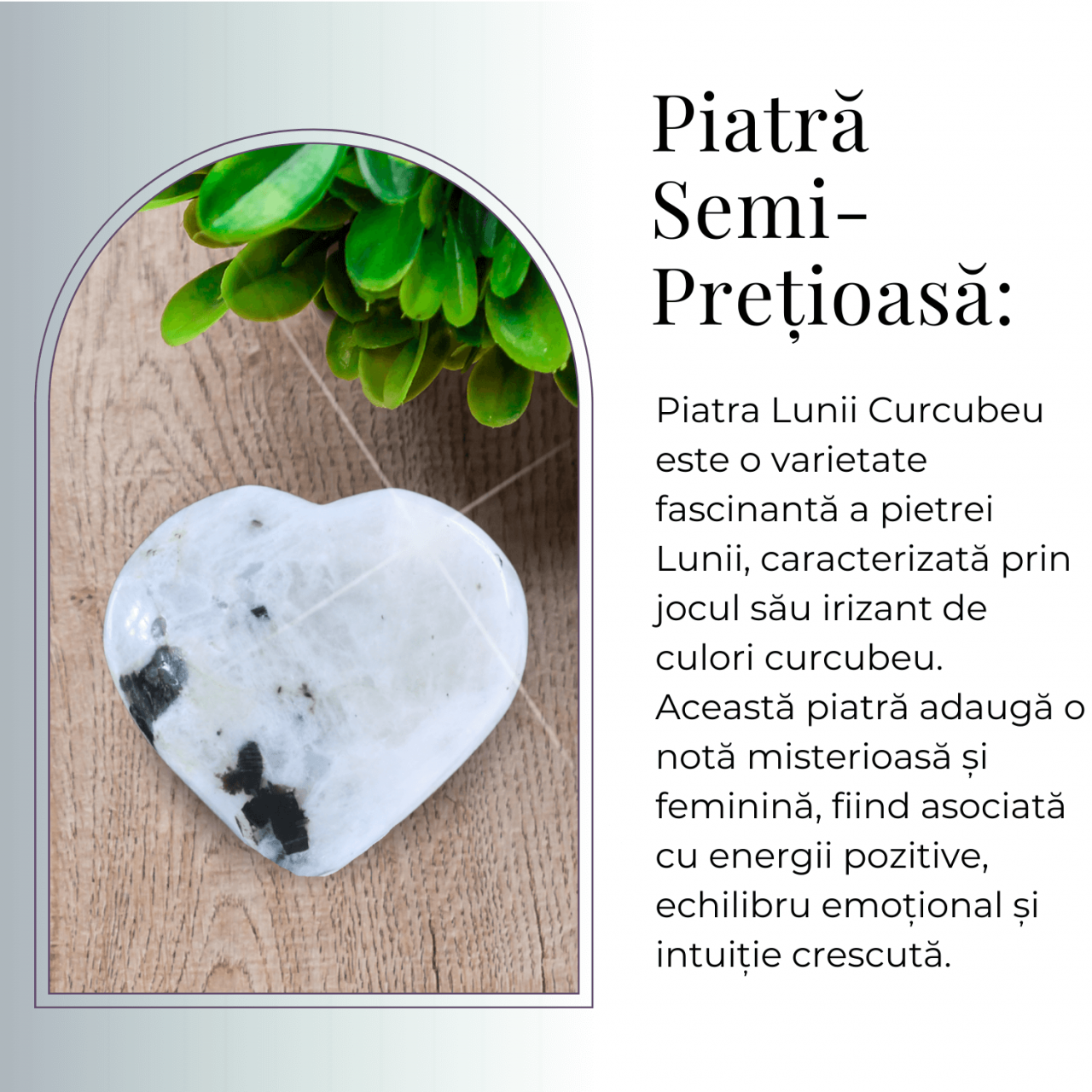 Inima Sculptata Manual din Piatra Lunii Curcubeu - Armonie si Liniste [7]