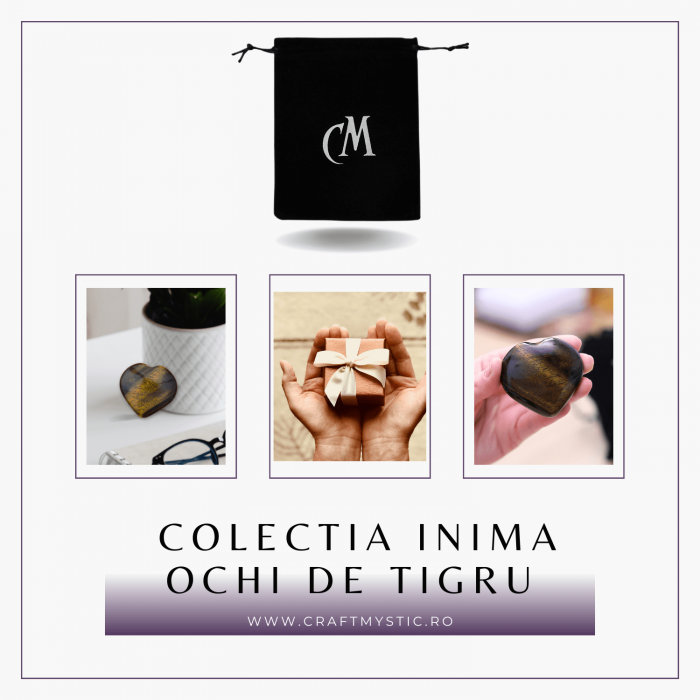 Inima Sculptată Manual de 55-60mm din Ochi de Tigru Natural [3]