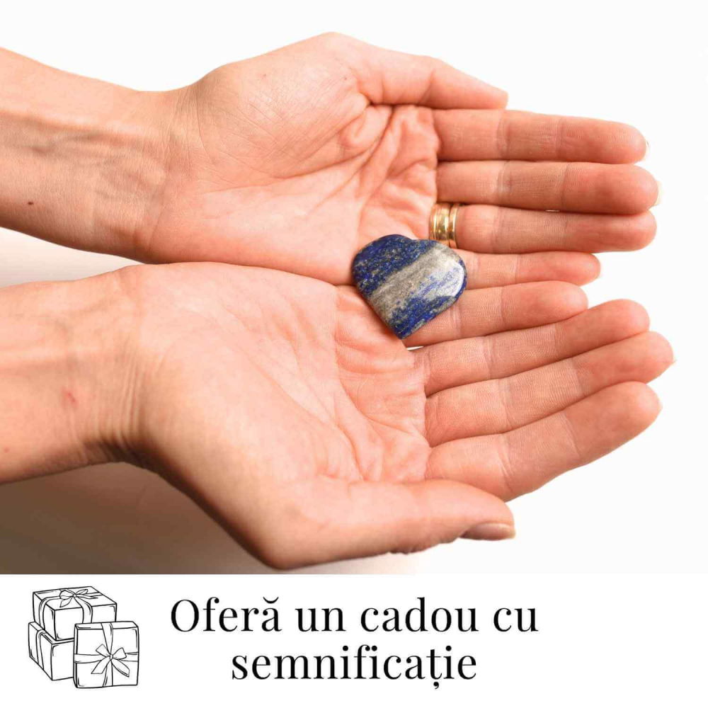 Inima Sculptata Manual din Lapis Lazuli 3 cm- Claritate Mentala si Protectie [2]