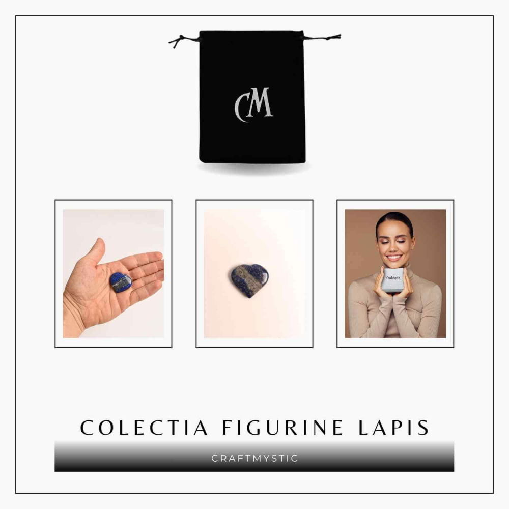 Inima Sculptata Manual din Lapis Lazuli 3 cm- Claritate Mentala si Protectie [6]