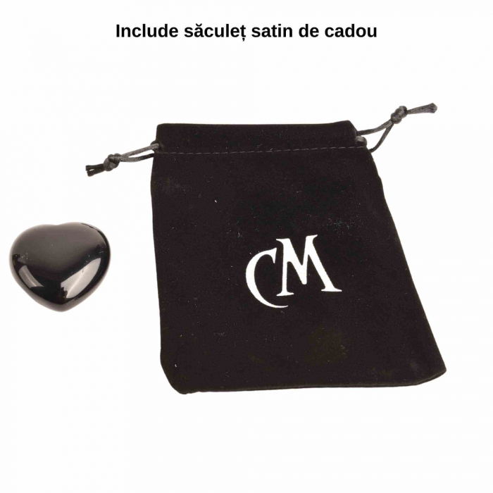 Inimioara cristal Obsidian Negru 4 cm - pentru protectie, stabilitate si armonie [3]