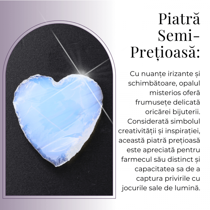 Inima din Cristal de Opalita Sculptata Manual - Piatra Semipretioasa pentru Bijuterii si Impachetare cu Sarma [8]