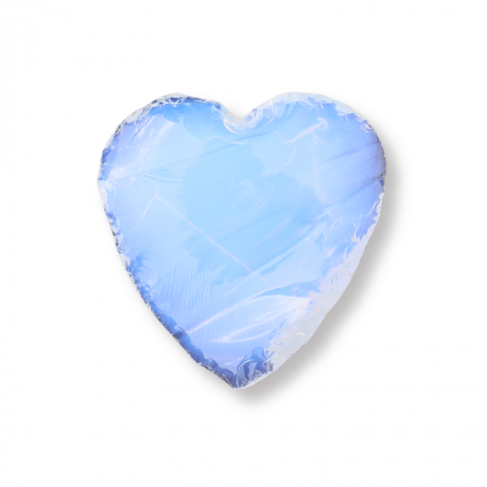 Inima din Cristal de Opalita Sculptata Manual - Piatra Semipretioasa pentru Bijuterii si Impachetare cu Sarma [1]