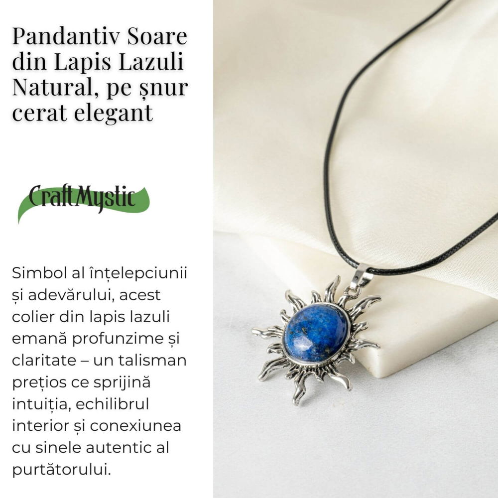 Intelepciune si Creativitate – Colier Soare cu Lapis Lazuli Natural [3]