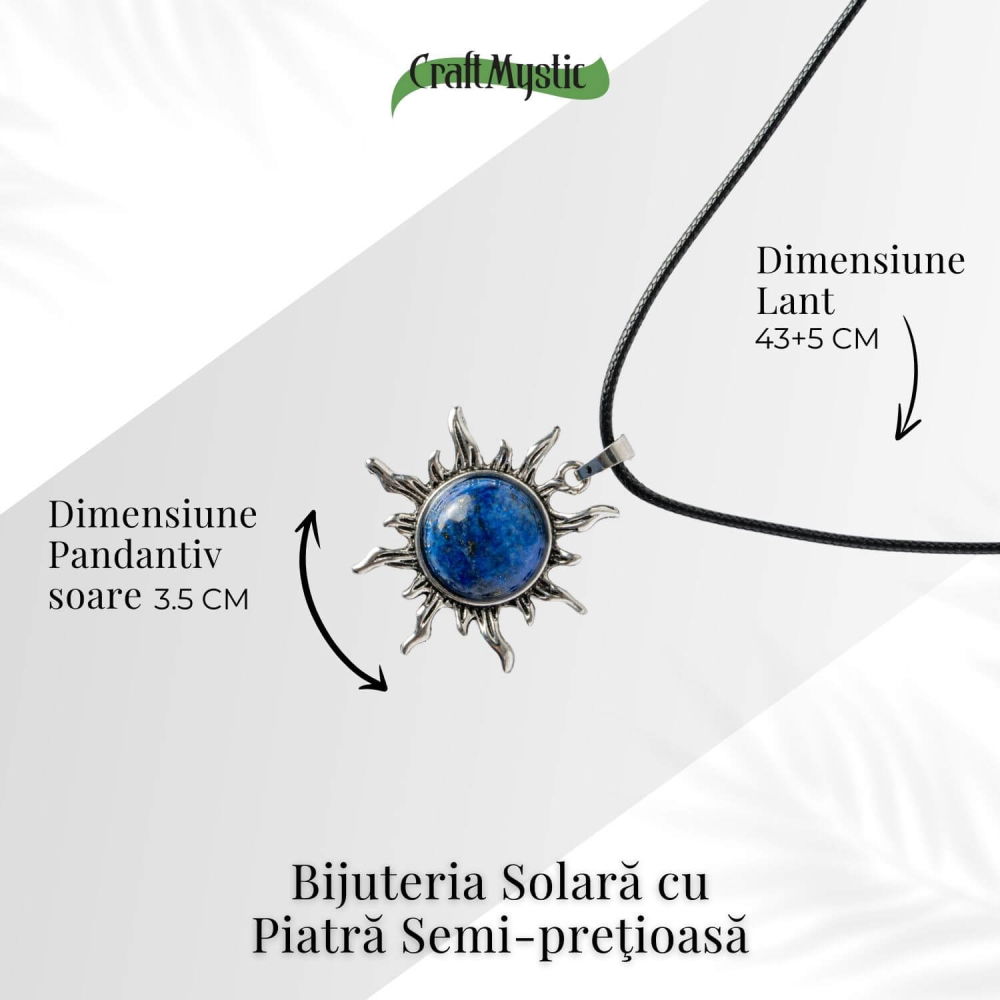Intelepciune si Creativitate – Colier Soare cu Lapis Lazuli Natural [4]