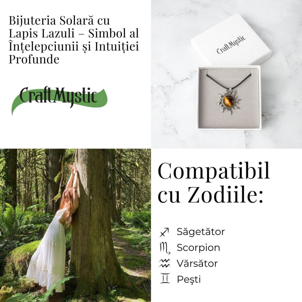 Intelepciune si Creativitate – Colier Soare cu Lapis Lazuli Natural [5]