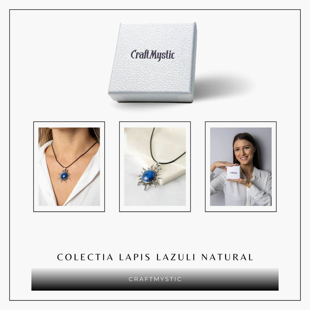 Intelepciune si Creativitate – Colier Soare cu Lapis Lazuli Natural [8]