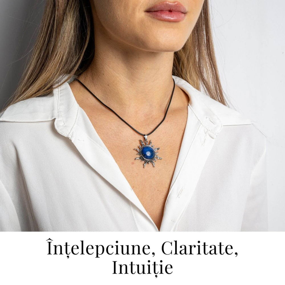 Intelepciune si Creativitate – Colier Soare cu Lapis Lazuli Natural [2]