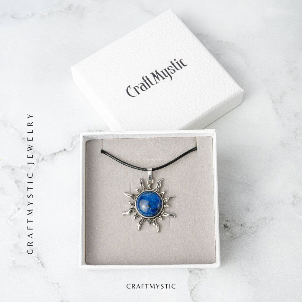 Intelepciune si Creativitate – Colier Soare cu Lapis Lazuli Natural [7]