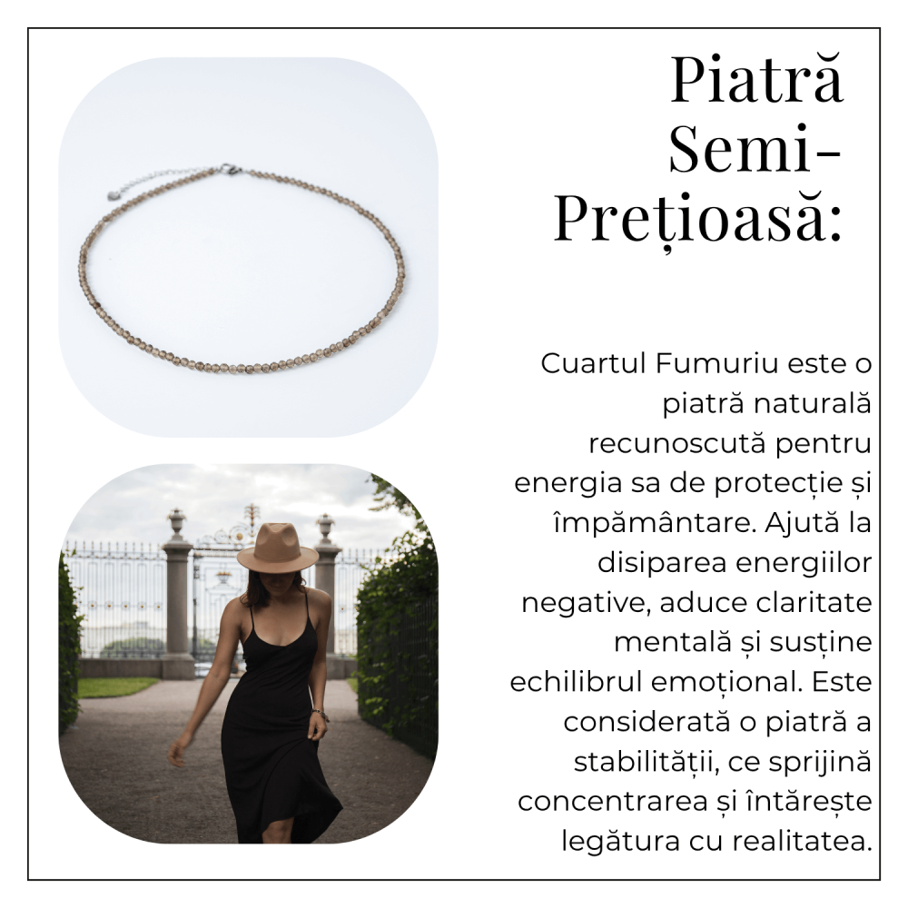 Colier cu Cuart Fumuriu Fatetat – Protectie, Claritate si Echilibru Emotional [6]