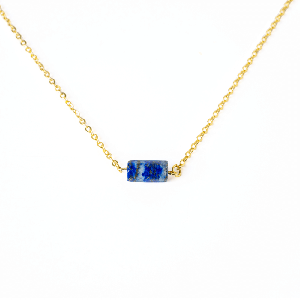 Intelepciune si Claritate – Colier cu Pandantiv Hexagonal din Lapis Lazuli Natural pe Lant de Cupru [1]