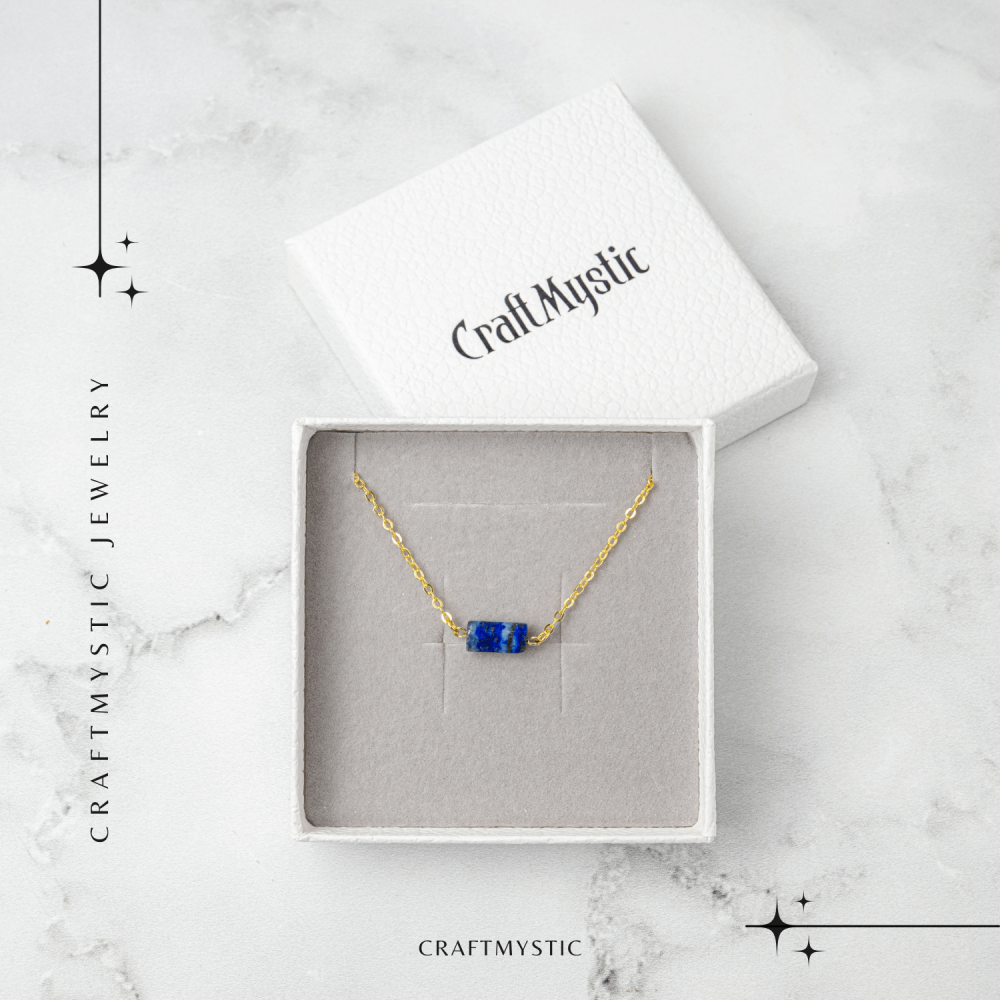 Intelepciune si Claritate – Colier cu Pandantiv Hexagonal din Lapis Lazuli Natural pe Lant de Cupru [7]