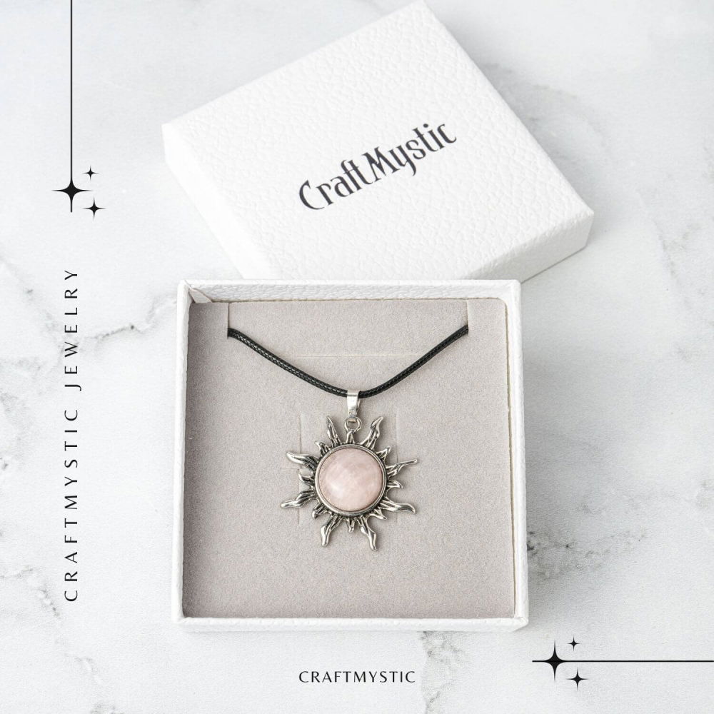 Iubire si Armonie – Colier Soare cu Cuart Roz Natural [7]
