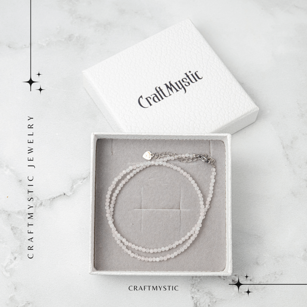 Iubire si Delicatete – Choker din Otel Inoxidabil cu Cuart Roz fatetat [8]