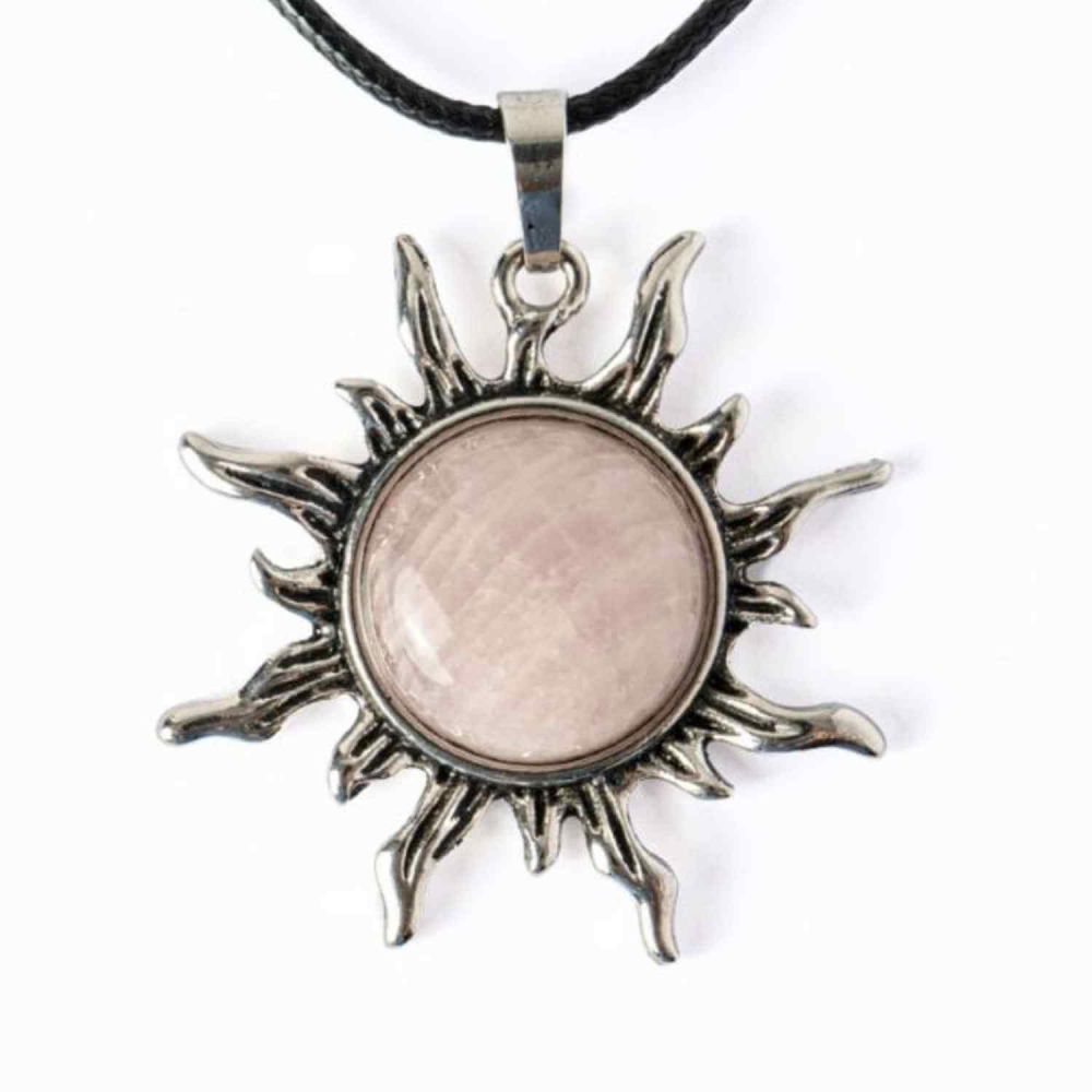 Iubire si Armonie – Colier Soare cu Cuart Roz Natural [1]