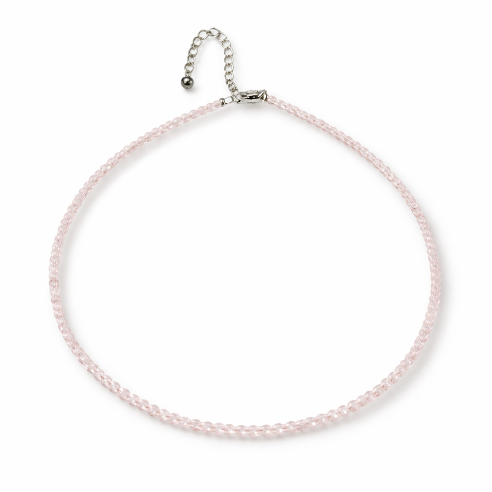 Iubire si Delicatete – Choker din Otel Inoxidabil cu Cuart Roz fatetat [1]