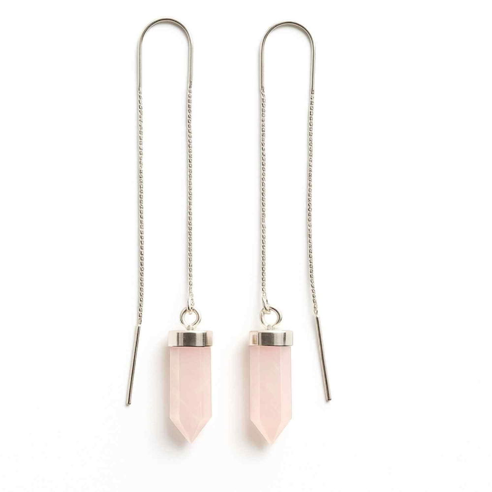 Armonie si Iubire – Cercei din Argint 925 cu Cuart Roz Natural [1]