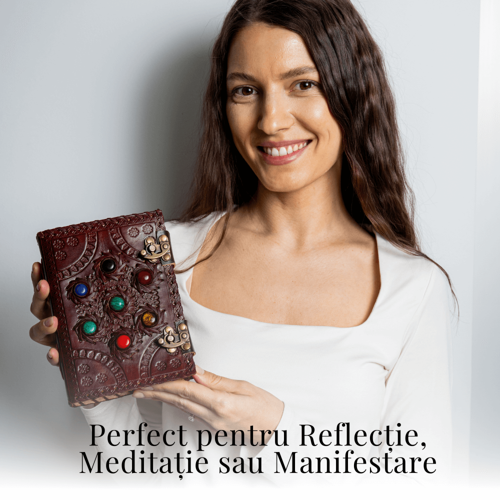 Jurnal Vintage Visiniu cu Cele 7 Pietre Chakre [2]