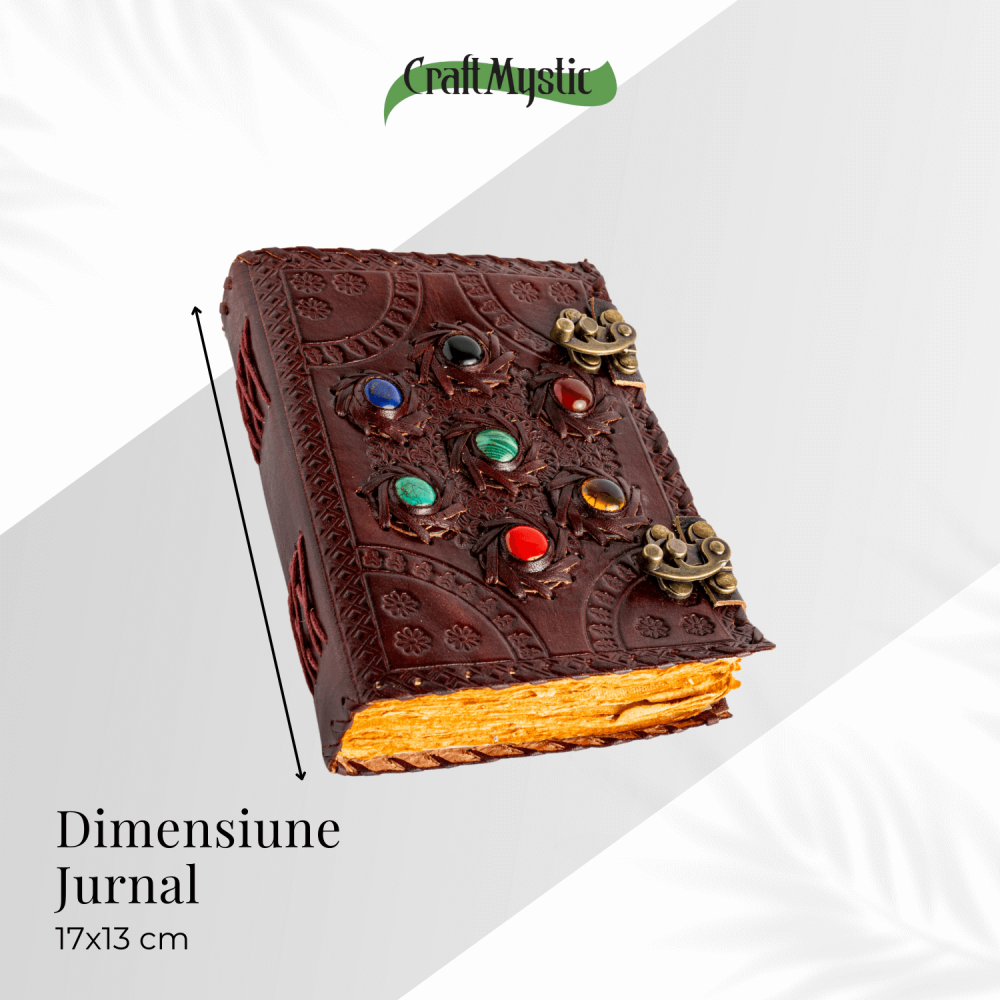 Jurnal Vintage Visiniu cu Cele 7 Pietre Chakre [3]