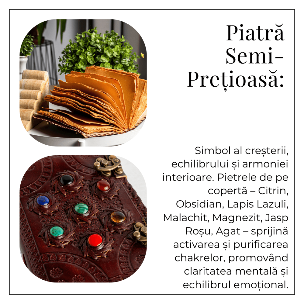 Jurnal Vintage Visiniu cu Cele 7 Pietre Chakre [6]