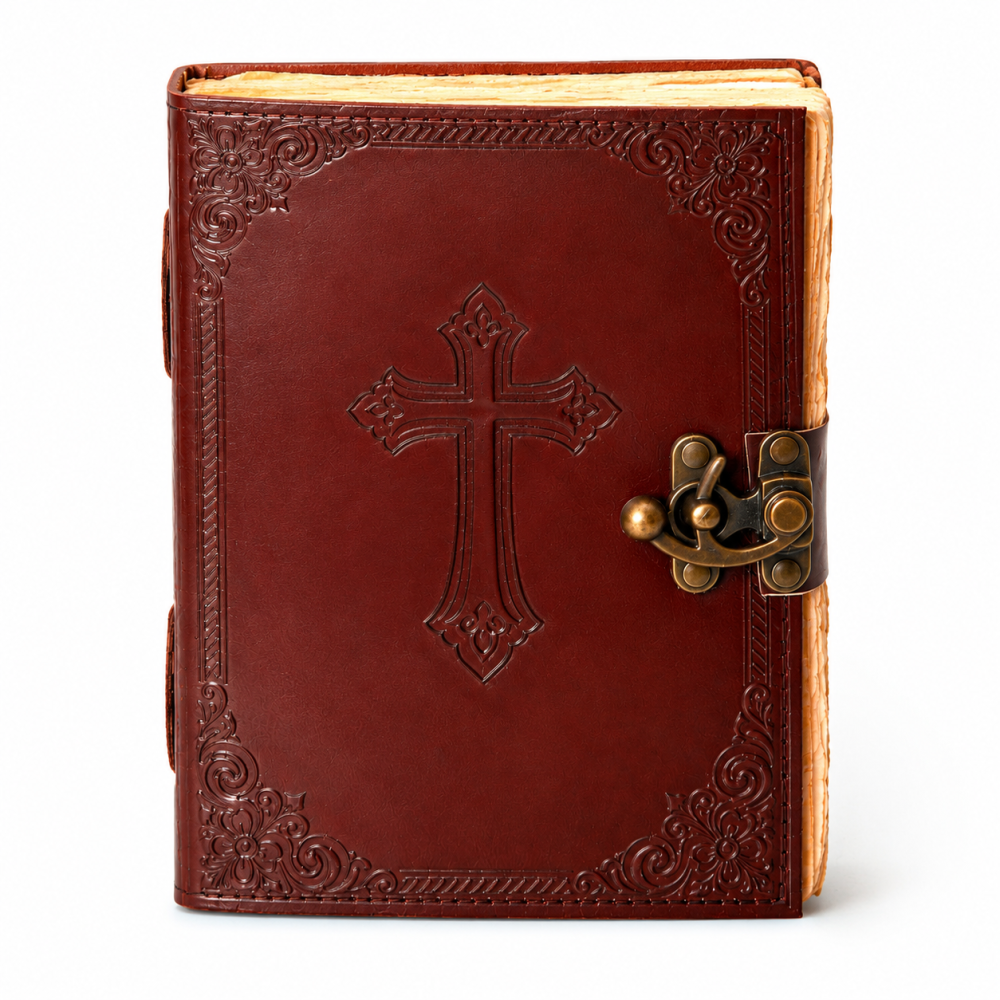 Jurnal din Piele Naturala cu Cruce Embosata – Eleganta Vintage si Inspiratie Zilnica [7]