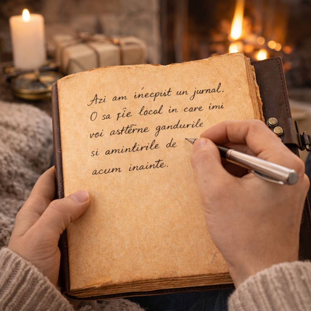 Jurnal vintage din piele naturala cu hartie bumbac si malachit decorativ 20x15 cm [7]